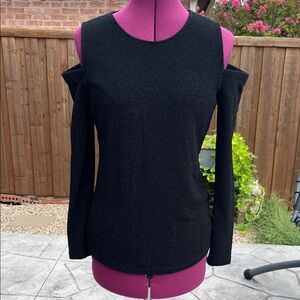 Calvin Klein Black Cold Shoulder Long Sleeve Top